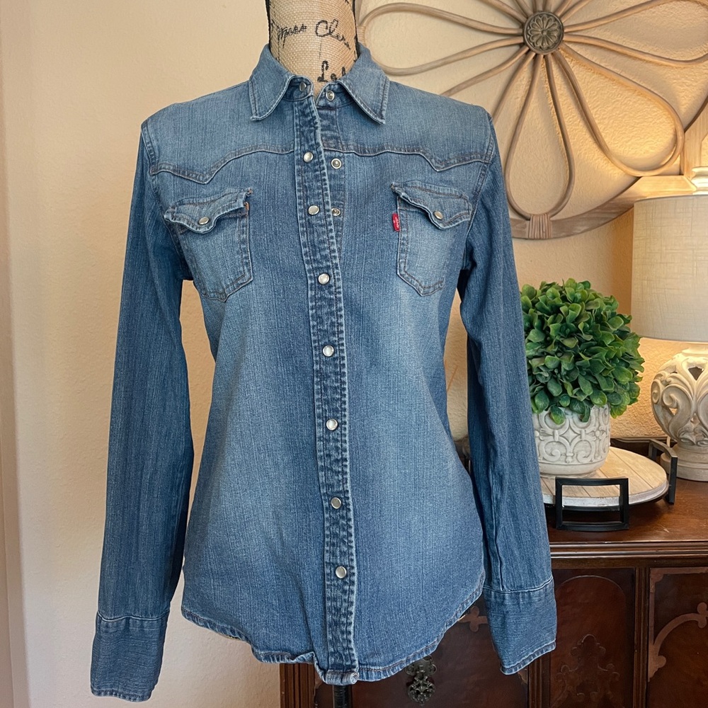 Levi's Blue Denim Button Down Shirt